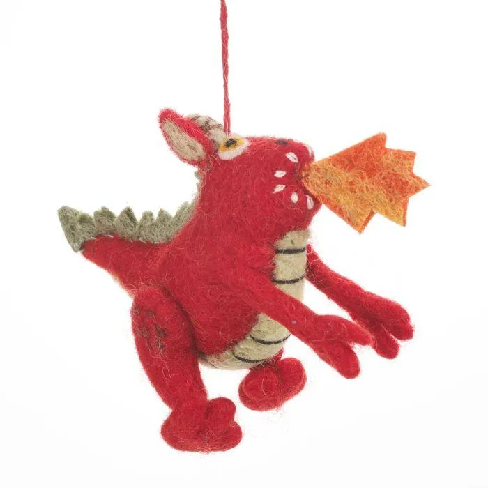 Red Dragon Felt Hanging Ornament