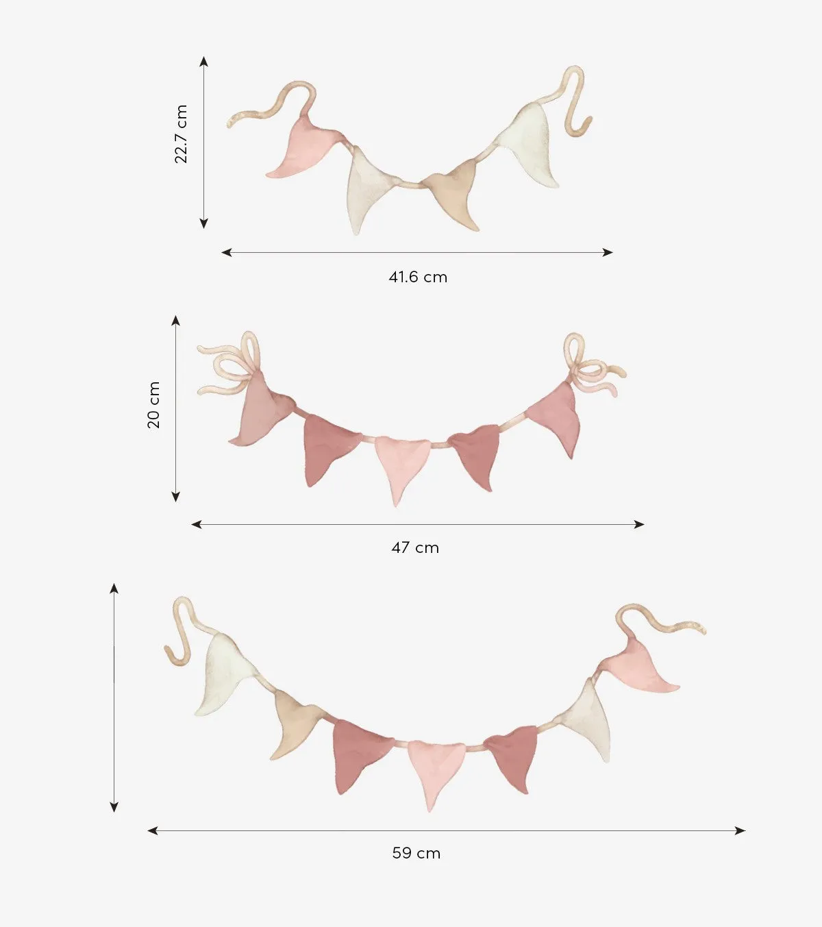 Selene | Wall Decals - Garland Pink in TUBE