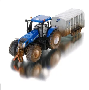 Siku 8607 1:32 New Holland T8.390 Tractor With IforWilliams Stock Trailer