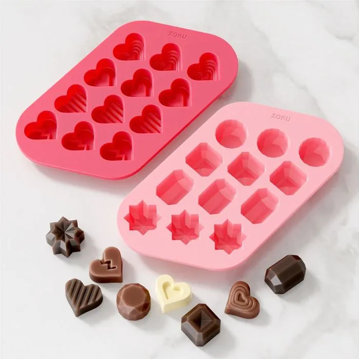 Zoku Chocolate Mold Set of 2 | Heart & Gems